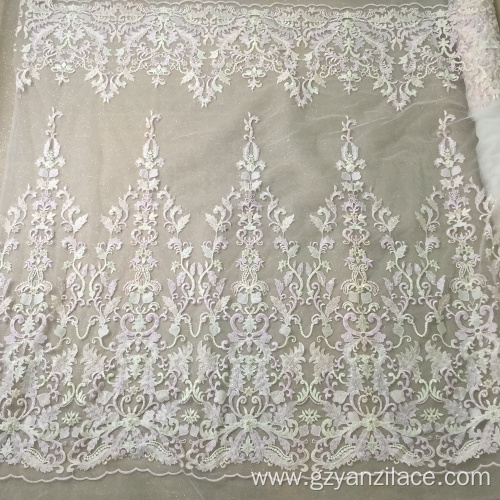 High Quality Handmade Embroidery Wedding Beaded Fabric